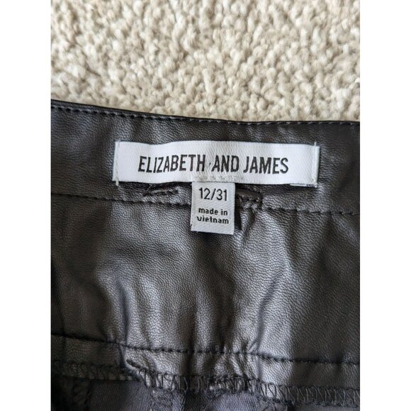 Elizabeth and James Vegan Leather High Waisted Paperbag Shorts Size 12 - Picture 5 of 7